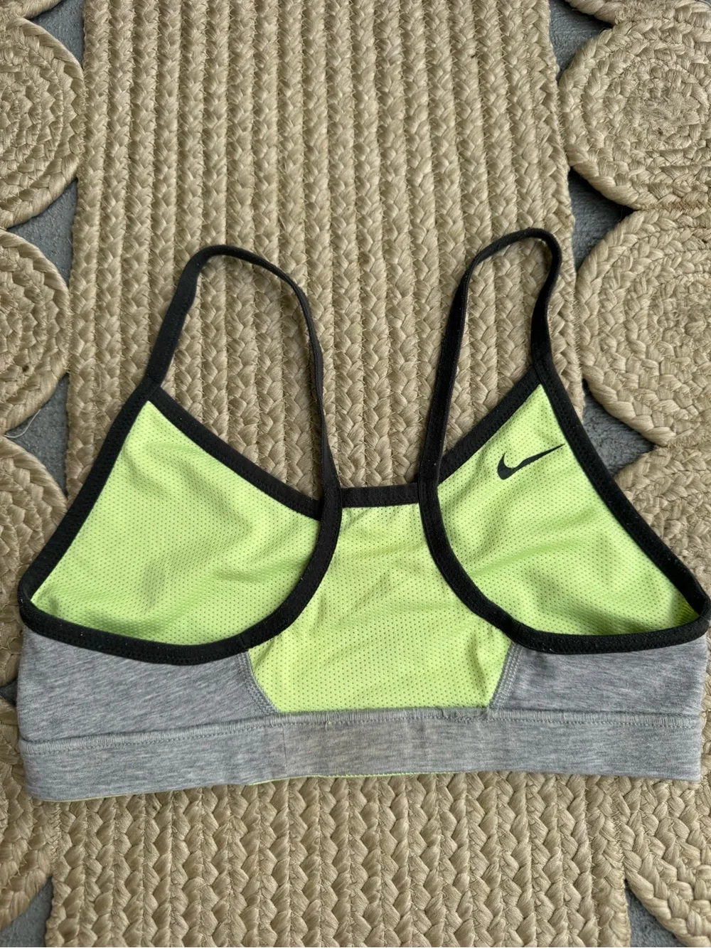 Nike Reversible Gray Neon Yellow Green Sports Bra Size XS